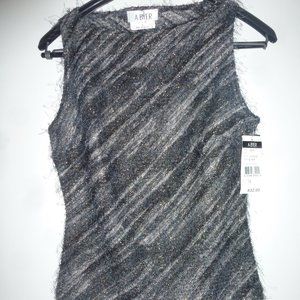 A.  Byer Festive Golden metallic  Peacock Sleeveless Blouse - M NEW